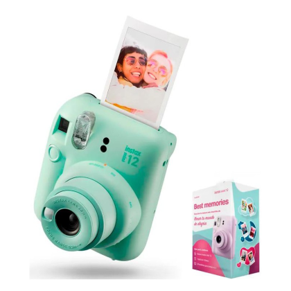 kit-camara-instantanea-fujifilm-best-memories-instax-mini-12-clay-verde