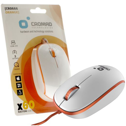 raton-x60-usb-blanco-naranja-cromad