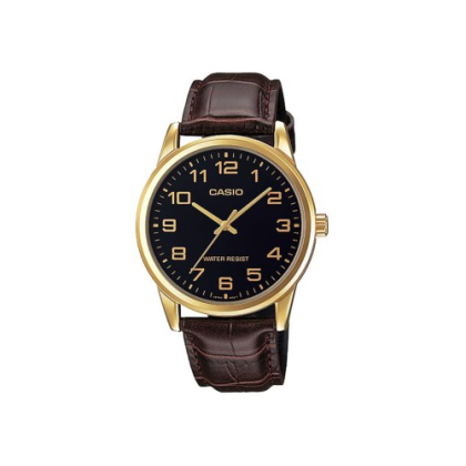 reloj-casio-mtp-v001gl-1b-correa-piel-marron-esfera-dorada-negra